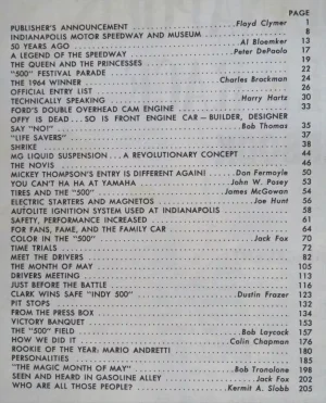 1965 Clymer Indy 500 yearbook Jim Clark Colin Chapman 212 pages photos stories