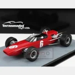 Red Formula Race Car Model No. 6 Red open-wheel Formula race car model with white number 6, black tires, and exposed silver engine pipes.