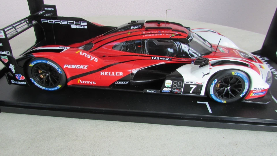IXO Penske PORSCHE 963 4.6L TURBO V8 race car WINNER 24h DAYTONA 2024 #7 1/18