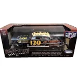 Black and gold Hudson Hornet race car die-cast model in a clear-front Origins of Speed box, marked number 120.